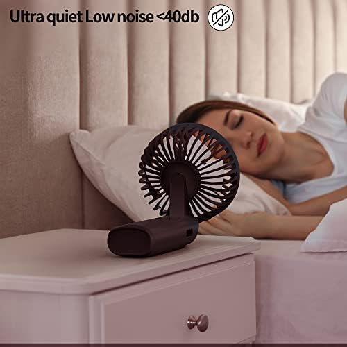 TUNISE Portable Handheld Fan, Portable Fan Rechargeable, 4000mAh, 180° Adjustable, 6 Speed Wind, Display Electricity in Real Time, USB Rechargeable Foldable Fan, Quiet Personal Fan with Power Bank Black - Image 6